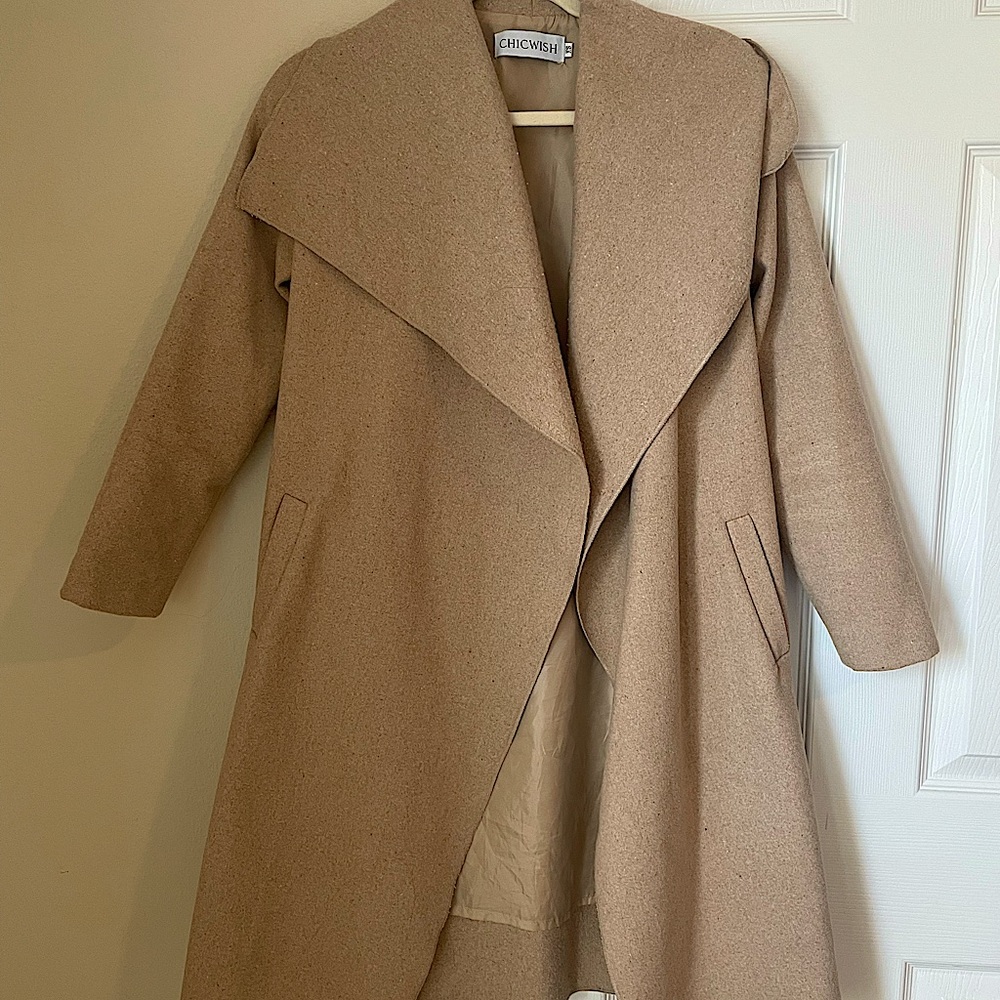 Chicwish Wool Blend Light Waterfall Coat